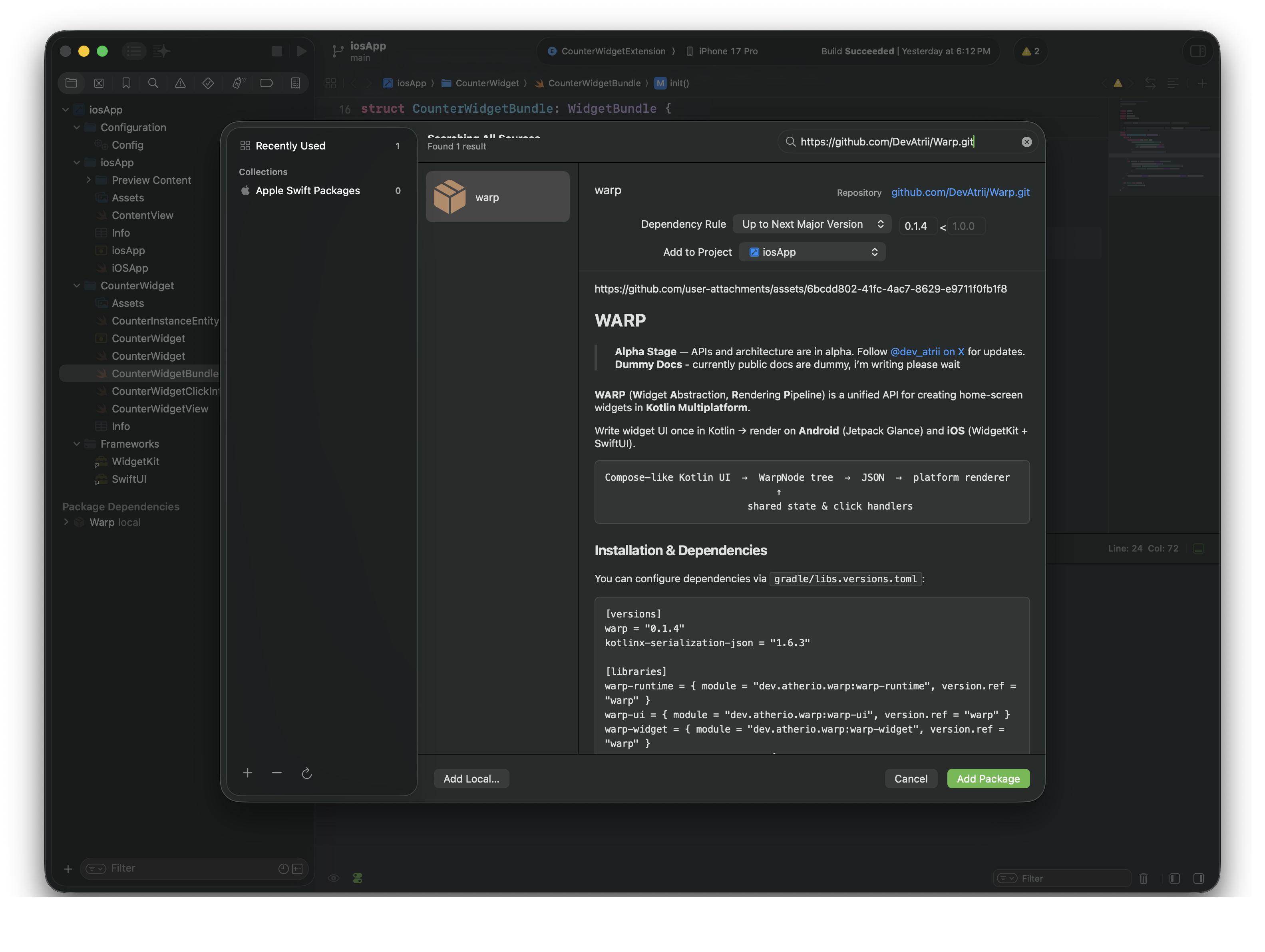 Add Swift Package Dependency