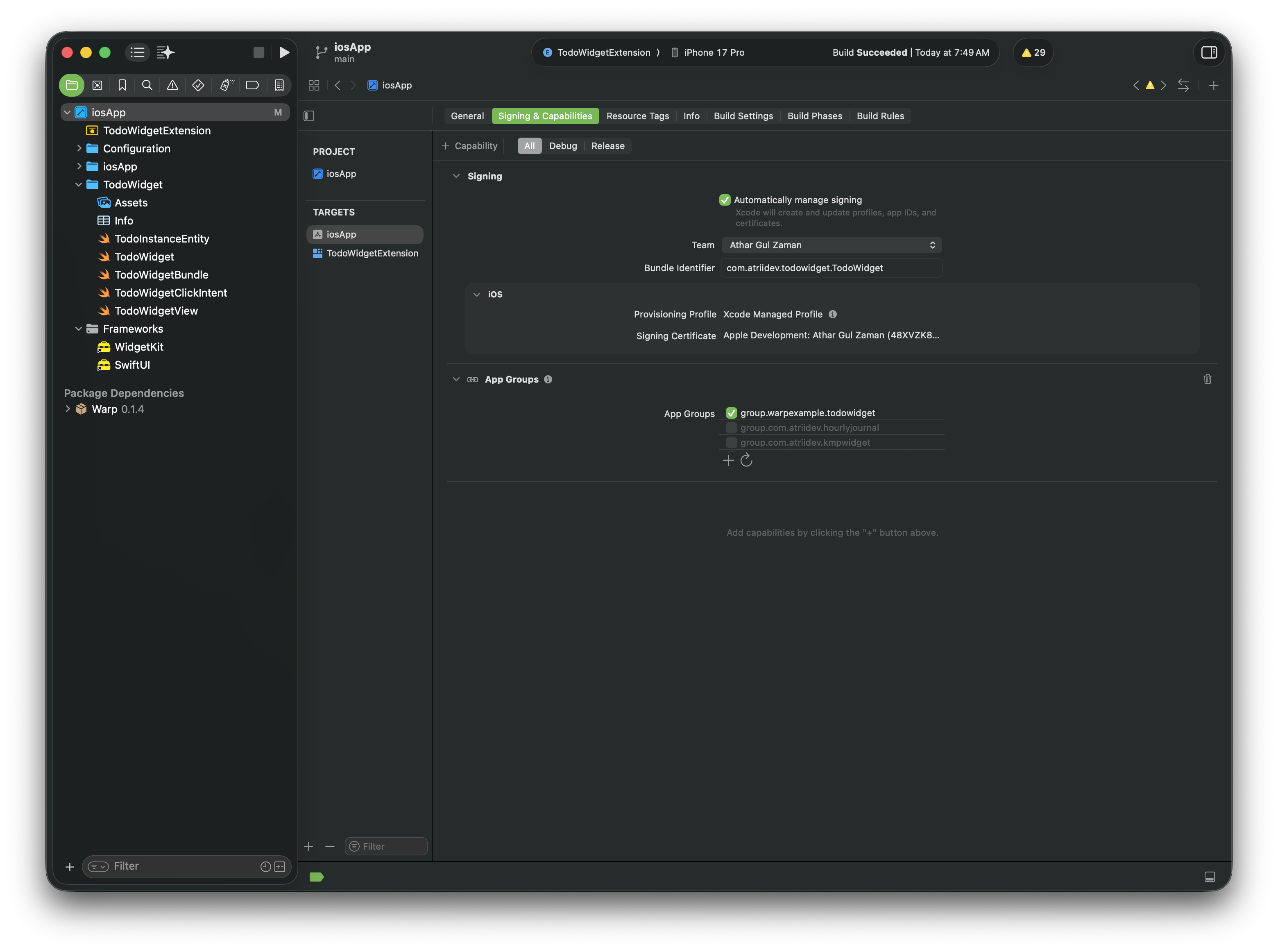 Configure App Group