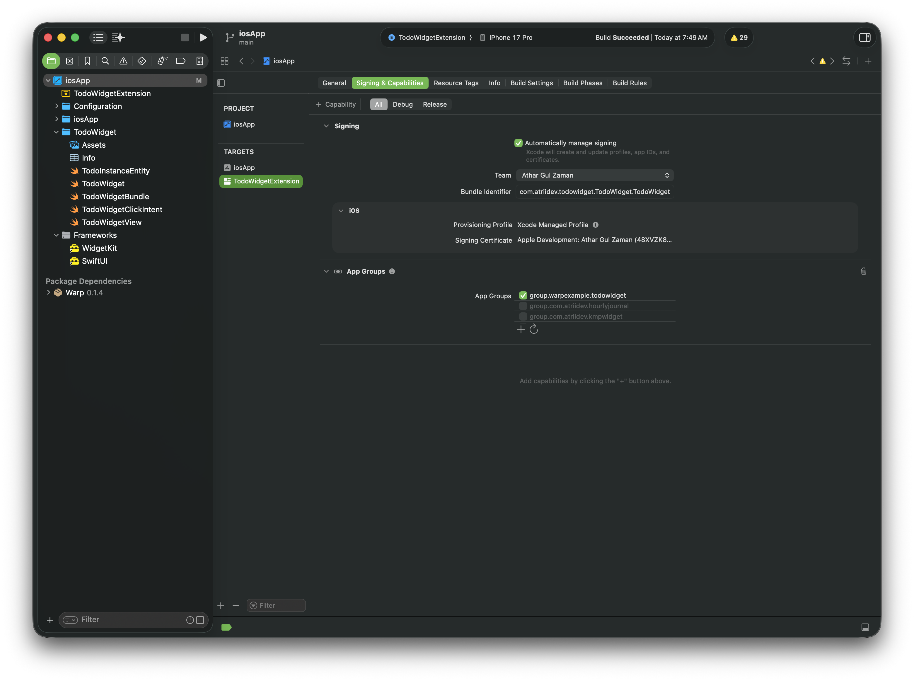 Configure App Group